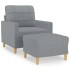 Sillón con taburete tela gris claro 60
