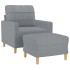 Sillón con taburete tela gris claro 60