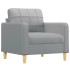 Sillón con taburete tela gris claro 60