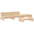 Juego de muebles de jardín 4 piezas y cojines madera