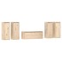 Muebles para TV 5 piezas madera maciza de