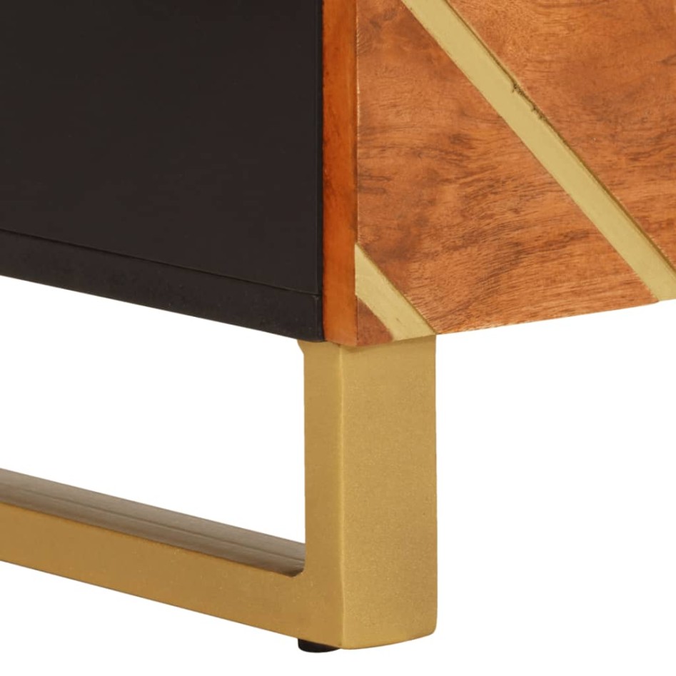 Armario auxiliar 2 uds madera mango marrón negro