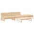 Juego de muebles de jardín 4 piezas y cojines madera