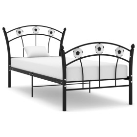 Estructura de cama sin colchón metal negro 90x200