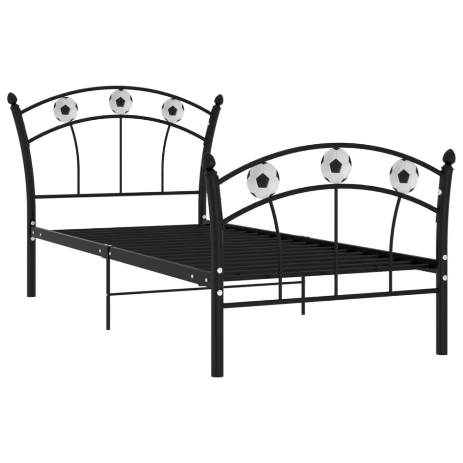Estructura de cama sin colchón metal negro 90x200
