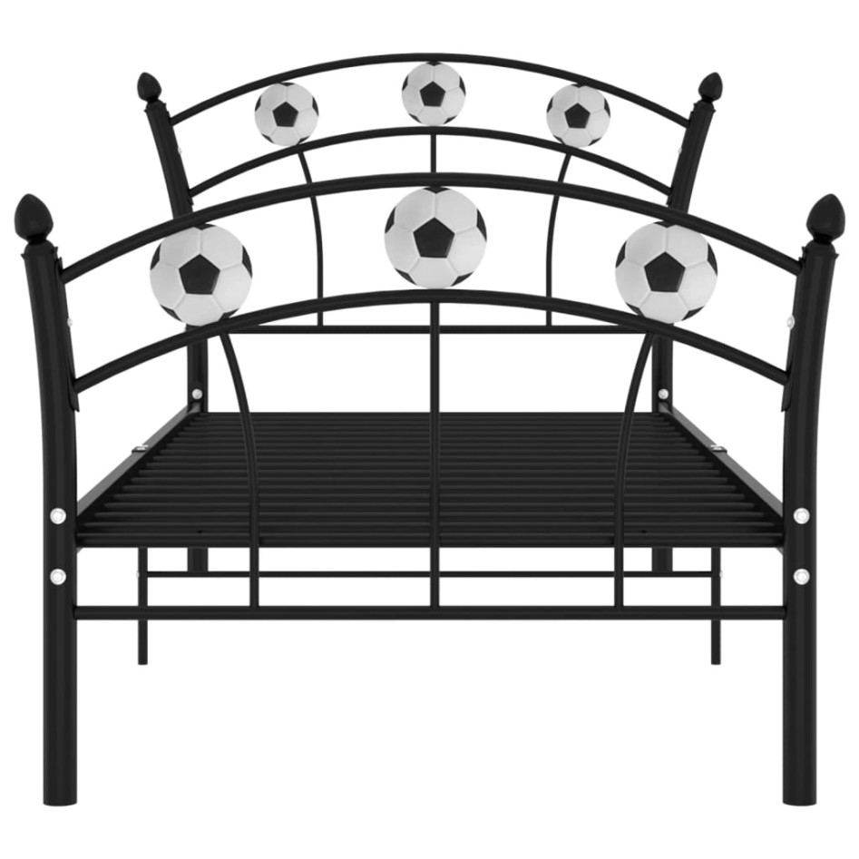 Estructura de cama sin colchón metal negro 90x200