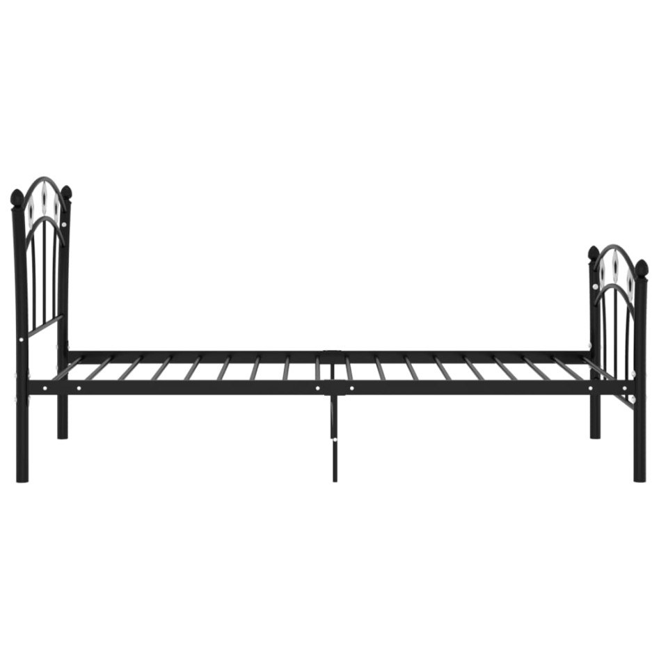 Estructura de cama sin colchón metal negro 90x200