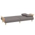 Sofá cama con reposabrazos tela gris