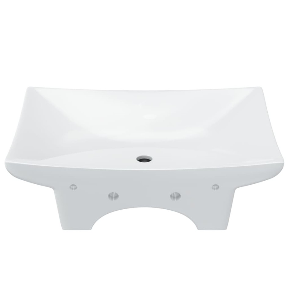 Lavabo de cerámica rectangular con orificio de grifo y