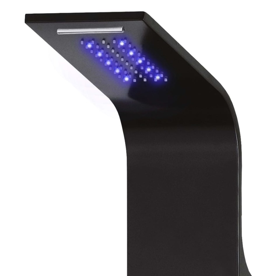 Columna panel de ducha aluminio negro 20x44x130