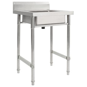 Fregadero de cocina con un seno acero