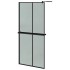 Mampara ducha con estante vidrio ESG y aluminio negro 90x195