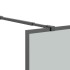 Mampara ducha con estante vidrio ESG y aluminio negro 90x195
