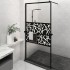 Mampara ducha con estante vidrio ESG y aluminio negro