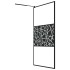 Mampara ducha con estante vidrio ESG y aluminio negro