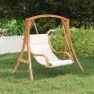 Silla columpio sin estructura con cojín madera curvada