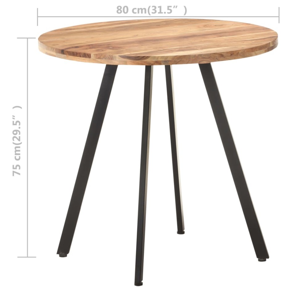 Mesa de comedor de madera maciza de acacia 80