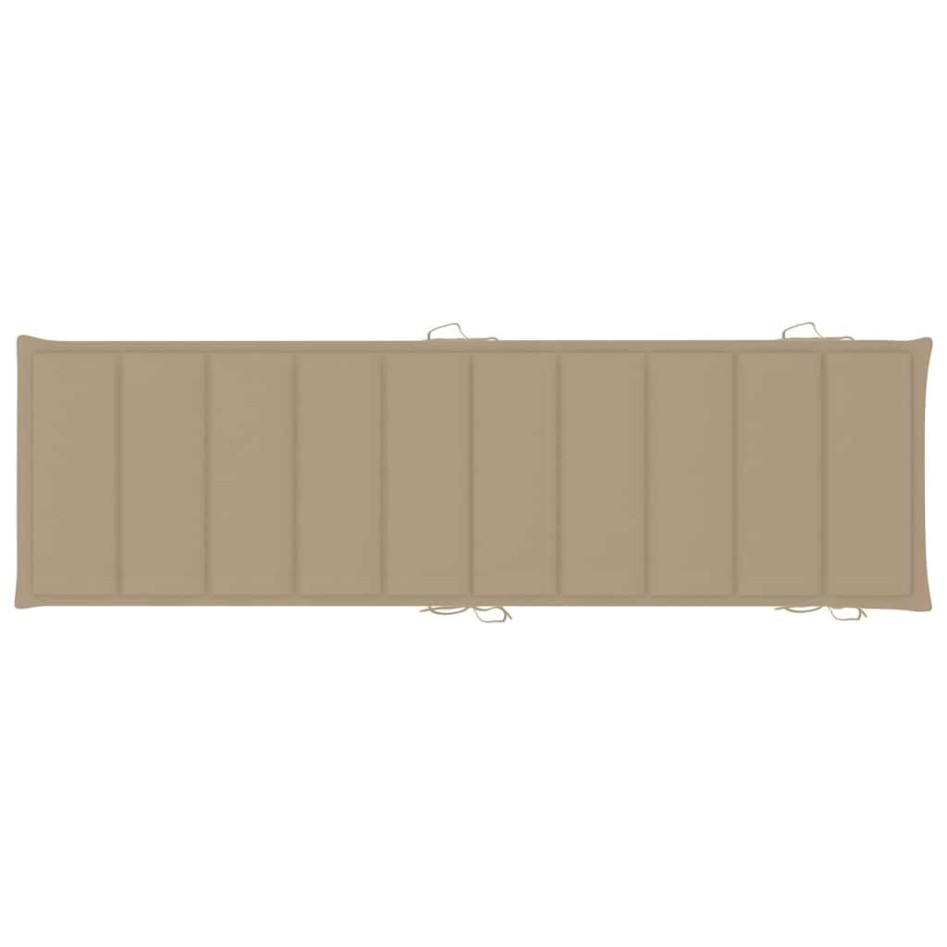 Tumbonas 2 unidades con mesa y cojines madera maciza de