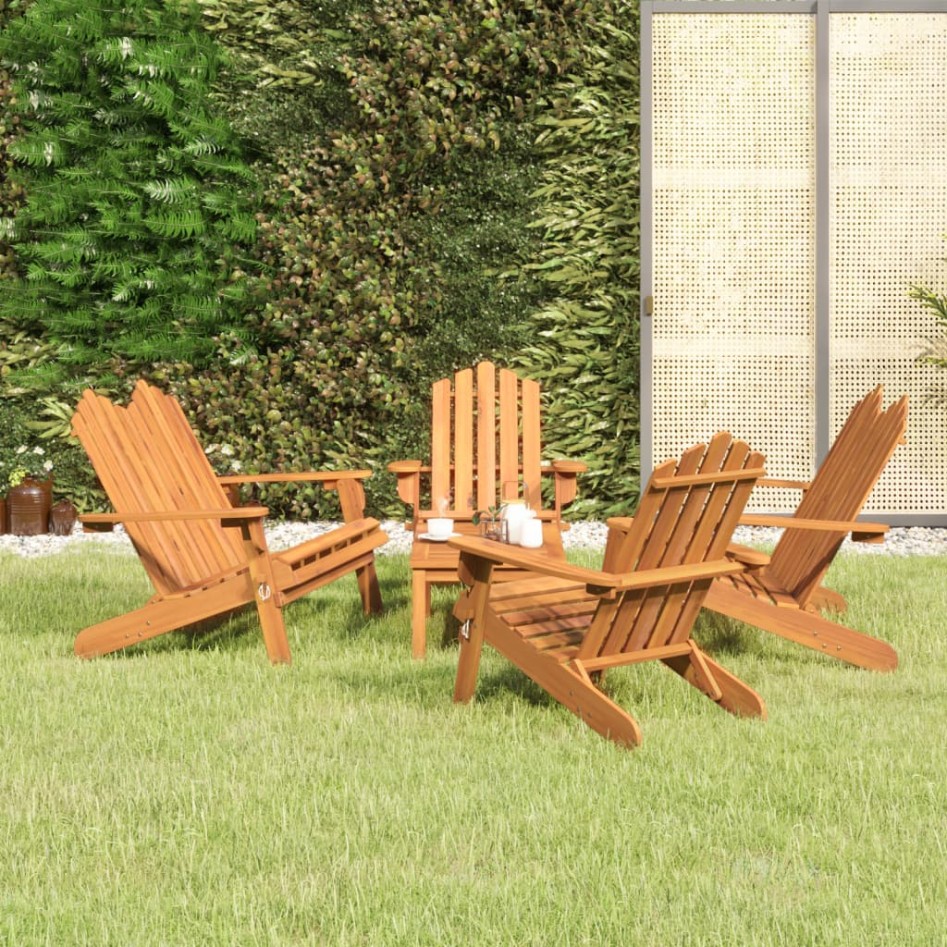 Juego de muebles de jardín Adirondack 5 piezas madera