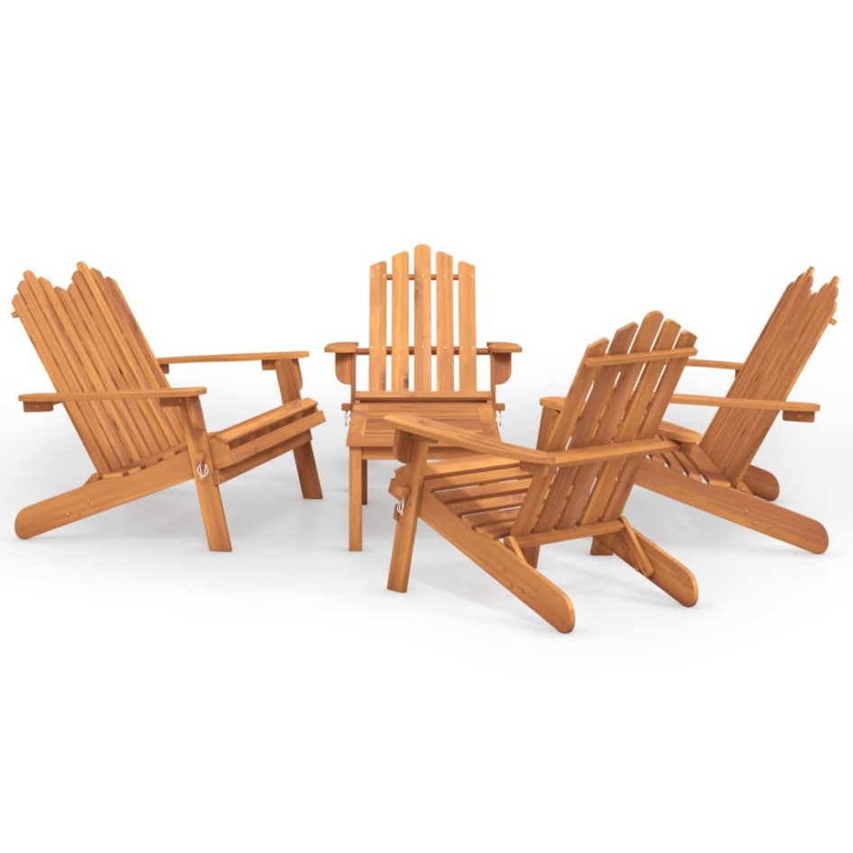 Juego de muebles de jardín Adirondack 5 piezas madera