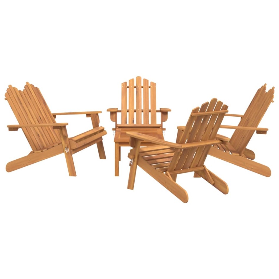 Juego de muebles de jardín Adirondack 5 piezas madera