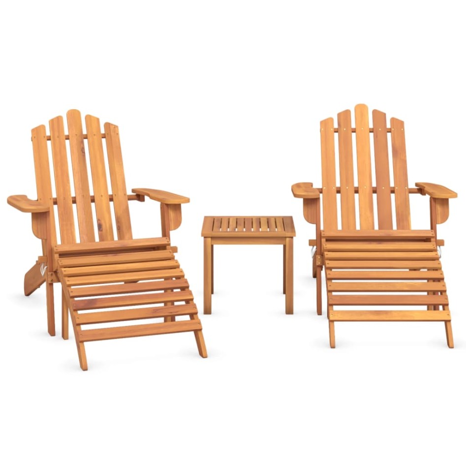 Juego de muebles de jardín Adirondack 3 piezas madera