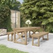 Set de comedor para jardín 3 pzas madera maciza pino impregnada