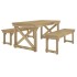 Set de comedor para jardín 3 pzas madera maciza pino