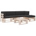Muebles de palets 4 pzas y cojines madera pino