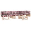 Muebles de palets 4 pzas y cojines madera pino impregnada