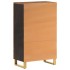 Aparador de madera maciza mango marrón y negro 60x33,5x100