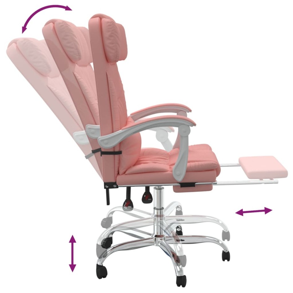 Silla de oficina reclinable cuero sintético