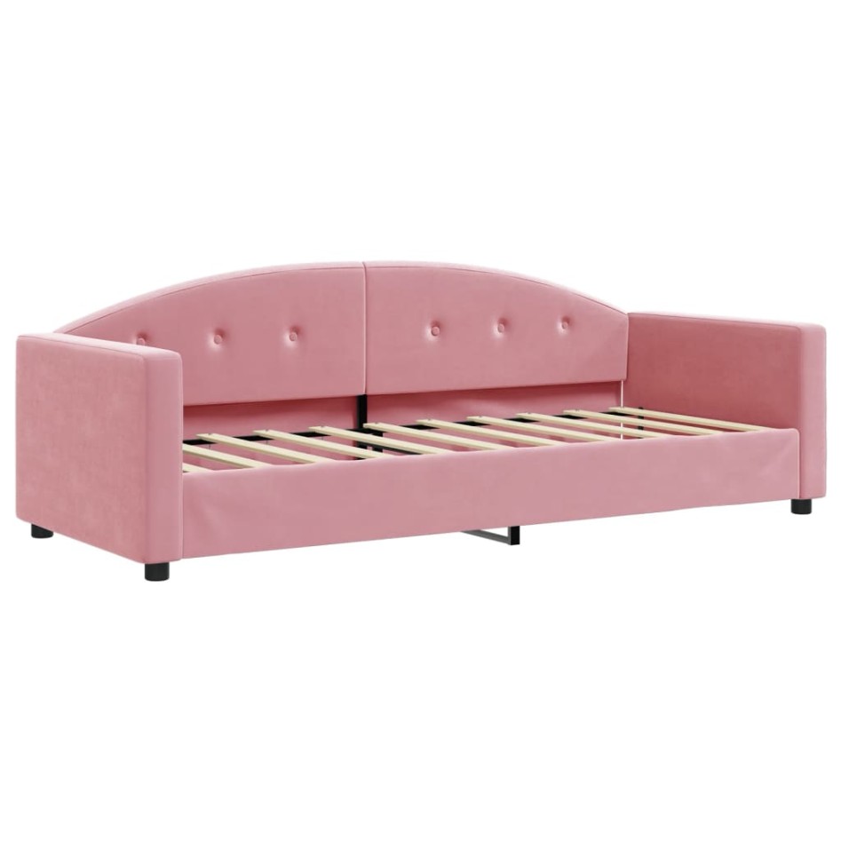 Sofá cama sin colchón terciopelo rosa 80x200