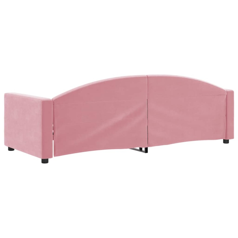 Sofá cama sin colchón terciopelo rosa 80x200