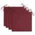Sillas de jardín 4 uds madera teca con cojines rojo