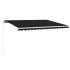 Toldo retráctil manual con LED gris antracita 450x300