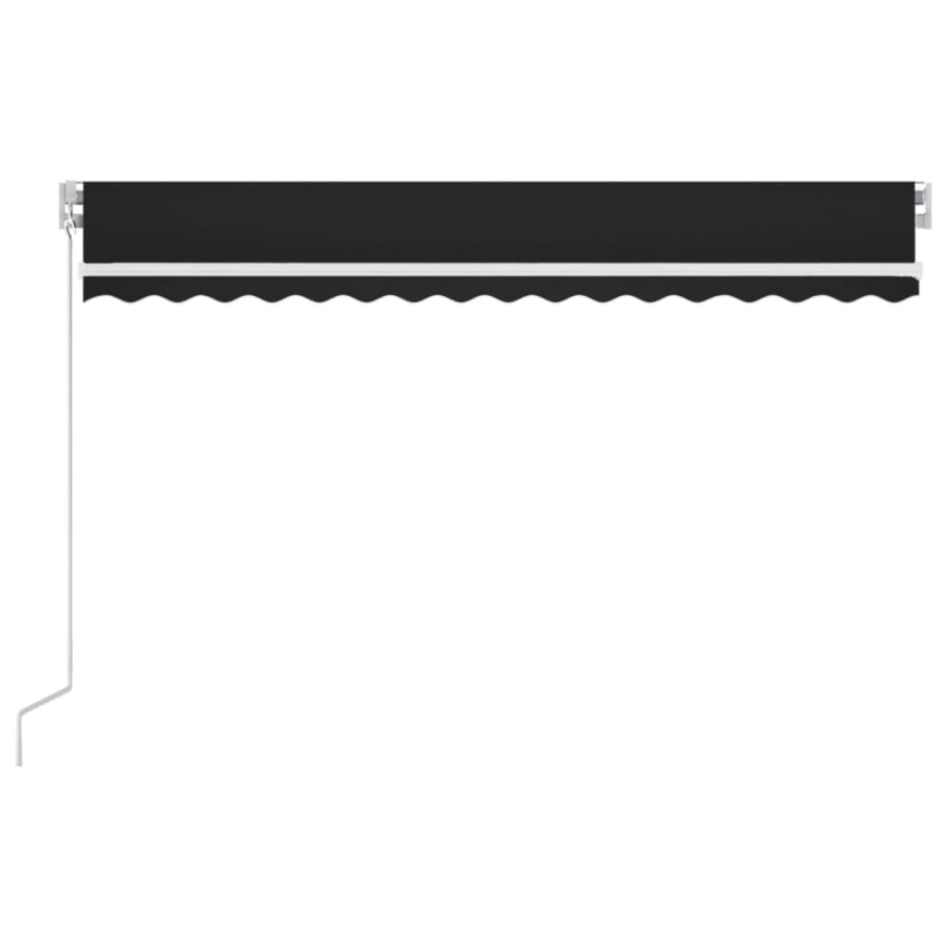 Toldo retráctil manual con LED gris antracita 450x300