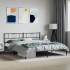 Estructura cama sin colchón con cabecero metal negro 180x200