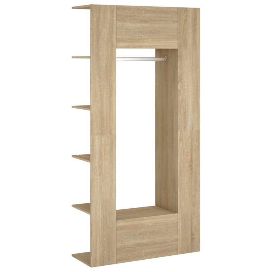 Muebles de recibidor 2 uds madera contrachapada roble