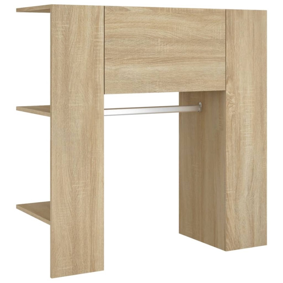 Muebles de recibidor 2 uds madera contrachapada roble