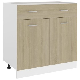 Armario inferior cajón madera ingeniería roble 80x46x81,5