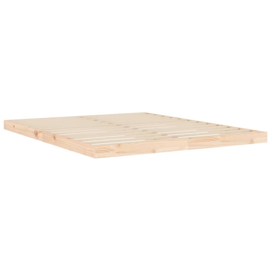 Estructura de cama sin colchón madera maciza de pino 160x200