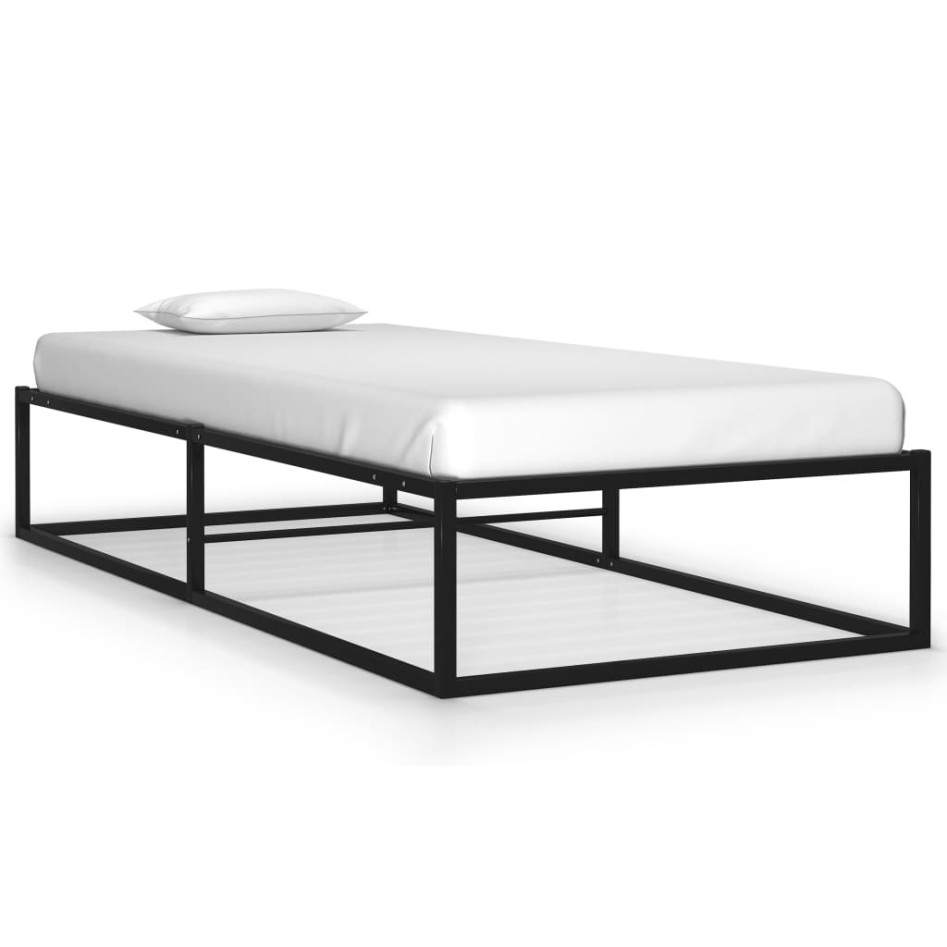 Estructura de cama sin colchón metal negro 100x200