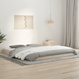 Estructura de cama sin colchón madera maciza de pino 180x200