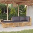 Juego muebles de jardín 3 piezas y cojines madera maciza