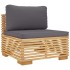 Juego muebles de jardín 3 piezas y cojines madera maciza
