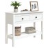 Mesa consola de madera maciza de pino blanco 100x35x75