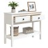 Mesa consola de madera maciza de pino blanco 100x35x75
