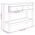 Mesa consola de madera maciza de pino blanco 100x35x75