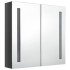 Armario de baño con espejo LED gris brillante 62x14x60